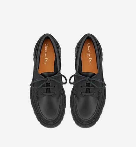 Dior Walker Boat Shoe Black Rubber and Calfskin